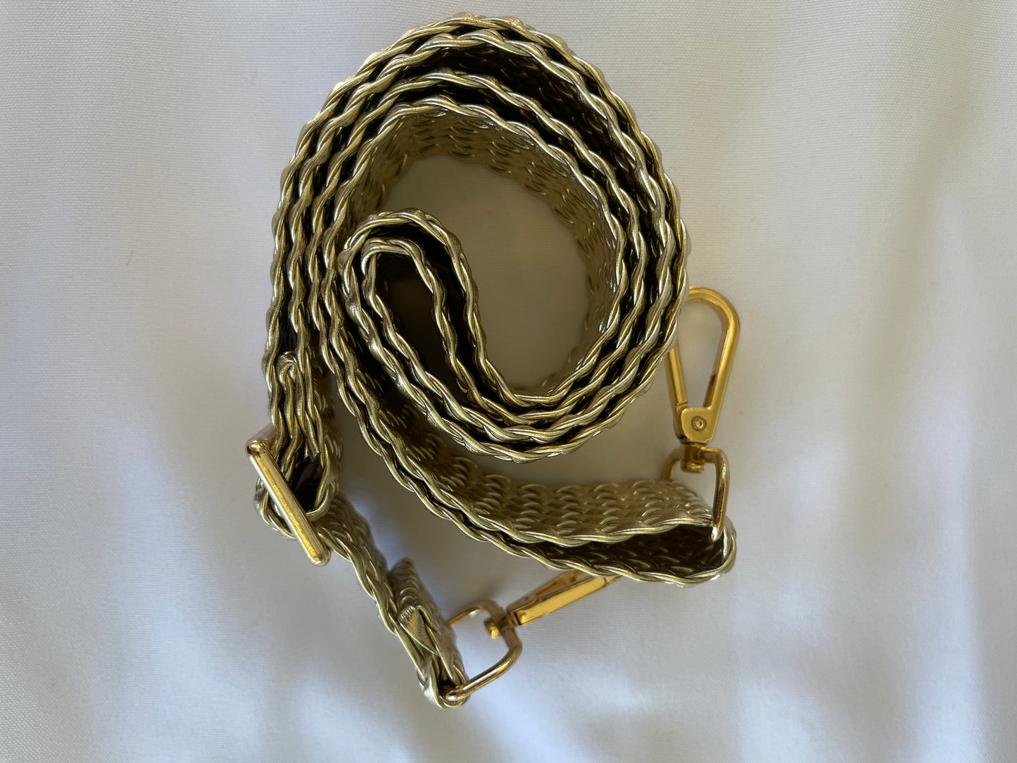 Gold Knotted pleather purse strap