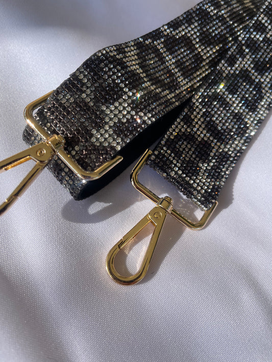 Cheetah print rhinestone purse strap